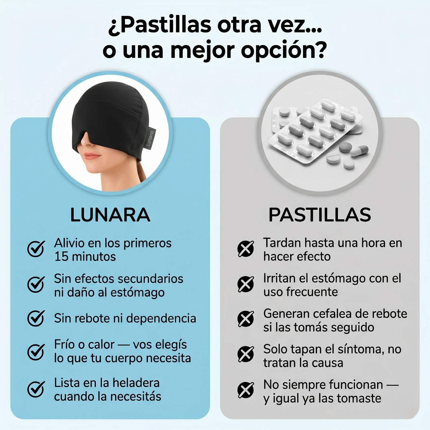Gorro de Gel Lunara - Calmá la migraña y volvé a tu día, sin pastillas